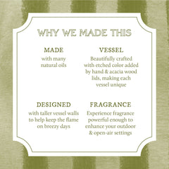 Outdoor Oasis Citronella Grove Poured Candle Tin with Gold Lid