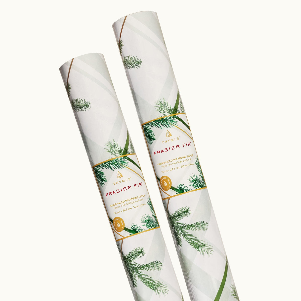 Frasier Fir Frosted Plaid Wrapping Paper, 2 Pack