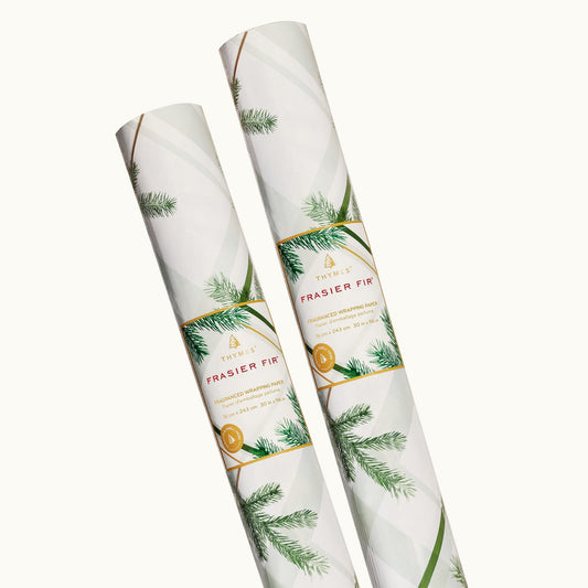 Frasier Fir Frosted Plaid Wrapping Paper, 2 Pack